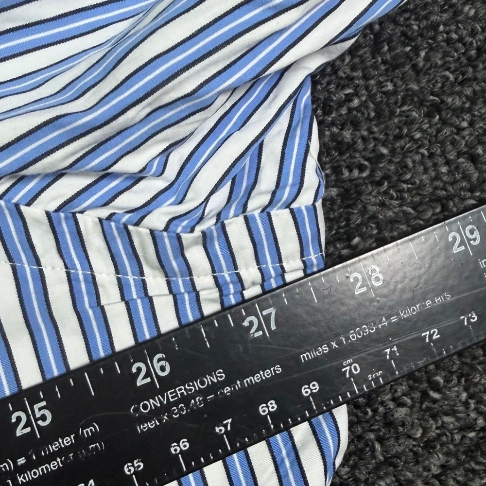 Polo Ralph Lauren Mens XXL Classic Fit Blue White Striped Button Down Shirt